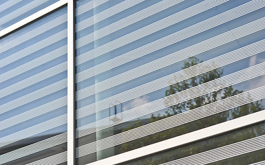 Image showing reflected in the glass facade