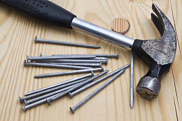 Image showing hammer and nails 