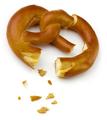 Image showing Two pretzel pieces.