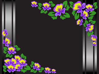 Image showing black floral frame