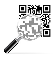 Image showing QR code with loupe