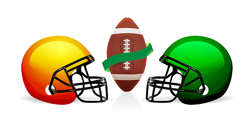 Image showing american football ball and helmet vector