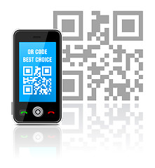 Image showing Cell phone with QR code