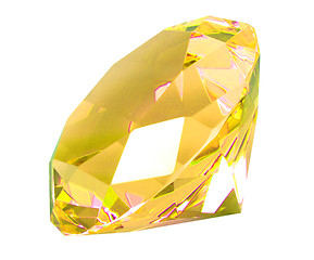 Image showing Singe yellow crystal diamond