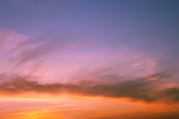 Image showing Multicolour clouds at sunset