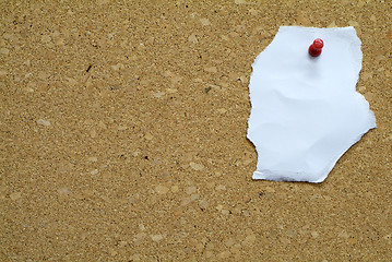 Image showing Cork message board with paper