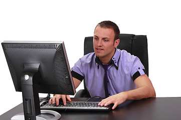 Image showing Working on a computer