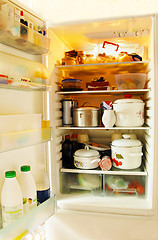 Image showing Open fridge