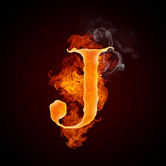 Image showing Fire Letters A-Z