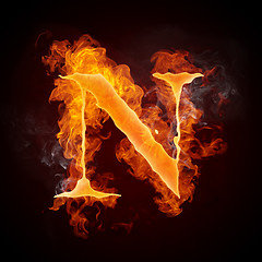 Image showing Fire Letters A-Z
