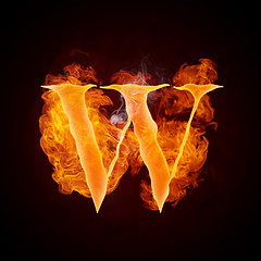 Image showing Fire Swirl Letter W