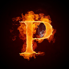 Image showing Fire Letters A-Z
