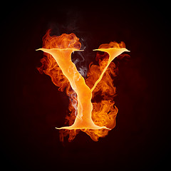 Image showing Fire Swirl Letter Y