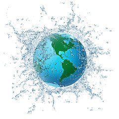 Image showing Globe in Water