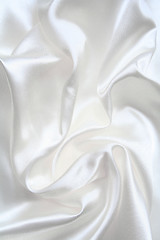 Image showing Smooth elegant white silk as wedding background 