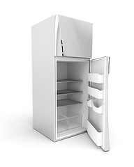 Image showing Silver modern fridge