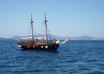 Image showing Schooner at Santorini