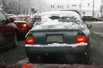 Image showing Cars-Snow