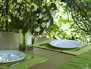 Image showing table for two