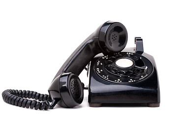 Image showing Old Vintage Telephone Receiver and Handset