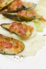 Image showing Gourmet Seafood - Mussels in Restaurant