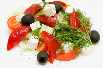 Image showing Healthy Greek Salad Closeup