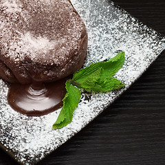 Image showing Warm Chocolate Cake - Gourmet Dessert