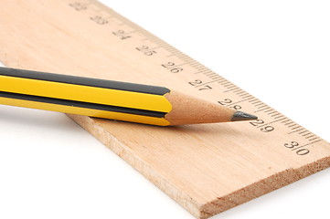 Image showing pencil and ruler