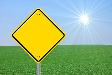 Image showing yellow sign blank and empty