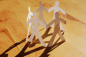 Image showing teamwork of paper man