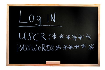 Image showing blackboard and internet