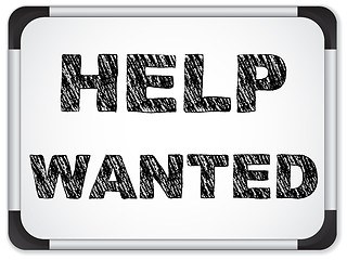 Image showing Help Wanted written on Chalk Whiteboard