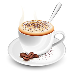 Image showing Cup of hot cappuccino