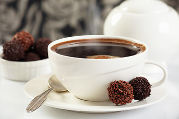 Image showing coffee and truffles