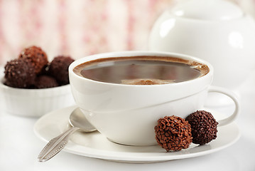 Image showing coffee and truffles