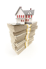 Image showing Small House on Stacks of Hundred Dollar Bills