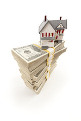 Image showing Small House on Stacks of Hundred Dollar Bills