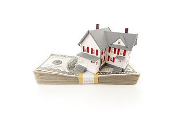 Image showing Small House on Stack of Hundred Dollar Bills