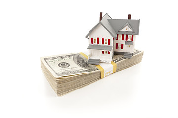 Image showing Small House on Stack of Hundred Dollar Bills