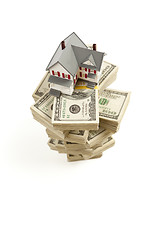 Image showing Small House on Stacks of Hundred Dollar Bills