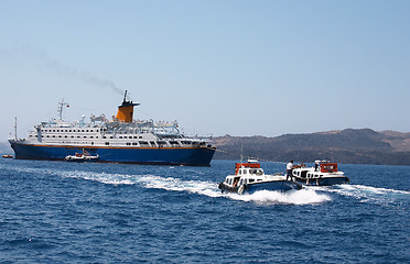 Image showing Disembarking at Fira, Santorini