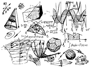 Image showing hand drawn math symbols 