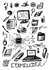 Image showing hand drawn computer icons 