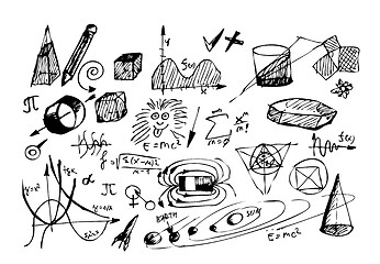 Image showing hand drawn math and physic symbols