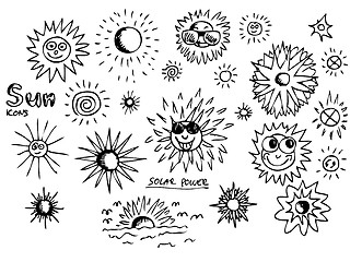 Image showing hand drawn suns 