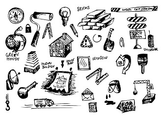 Image showing hand drawn construction icons 