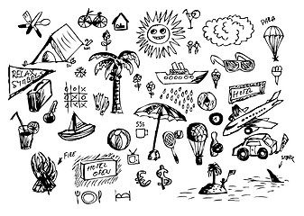 Image showing hand drawn summer icons