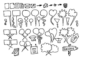 Image showing hand drawn dialog icons