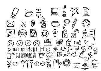 Image showing hand drawn computer icons