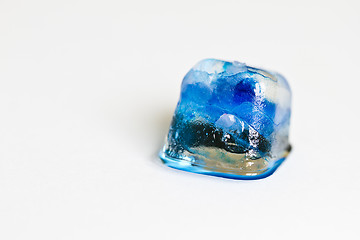 Image showing Single blue ice cube